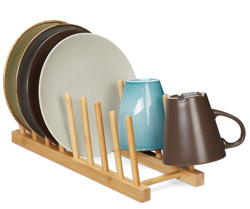 Abtropfgestell GESCHIRR-ABTROPFGITTER aus Bambus Holz SCHRÄG