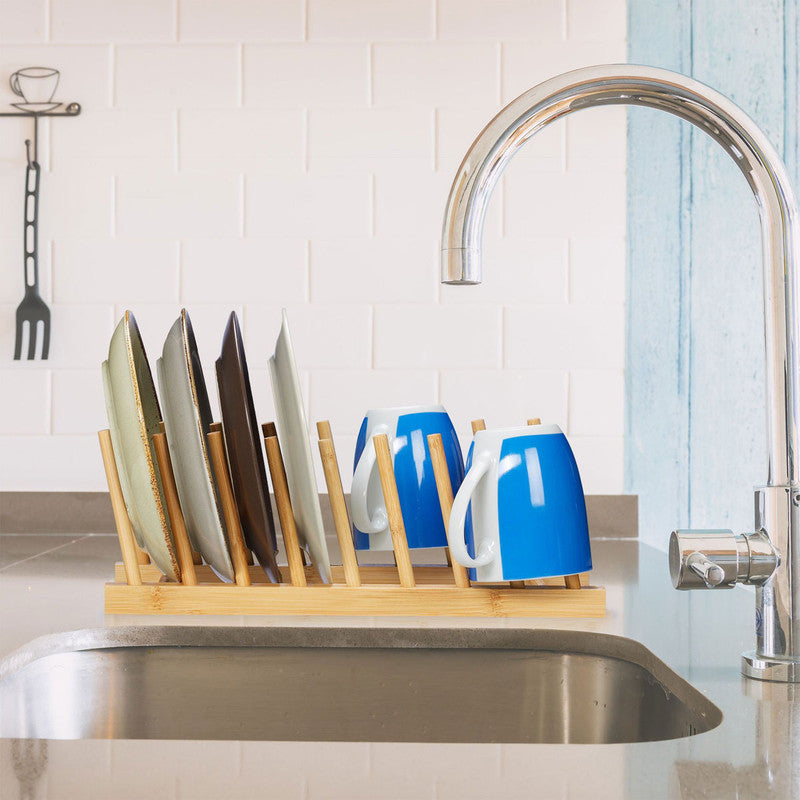 Abtropfgestell GESCHIRR-ABTROPFGITTER aus Bambus Holz SCHRÄG