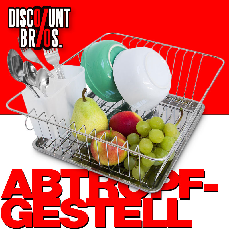 GESCHIRR-ABTROPFGITTER Abtropfgestell mit Besteckhalter 40×30cm