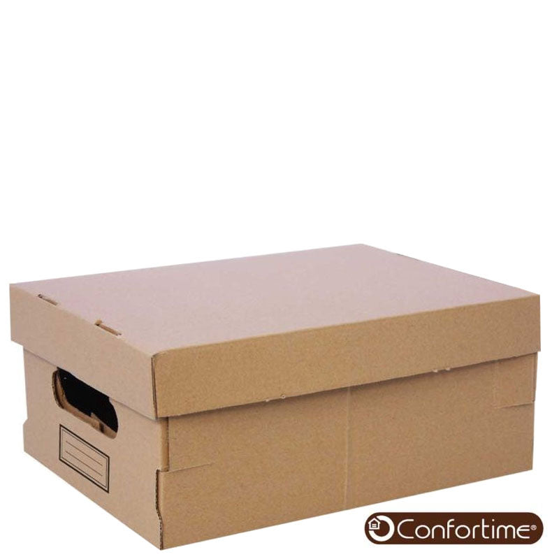 12 Stk Mehrzweckboxen ARCHIV-BOX A4+ Archivschachtel mit Deckel Karton braun 30×22,5×12,5