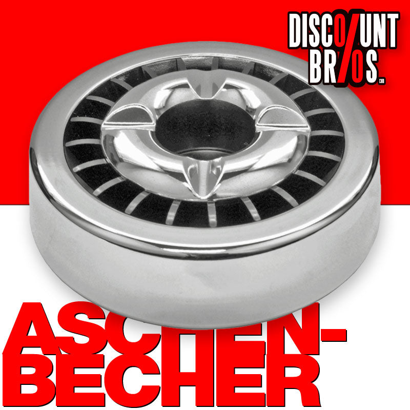 Glutlöscher ASCHENBECHER Metall CHROM Ø14cm