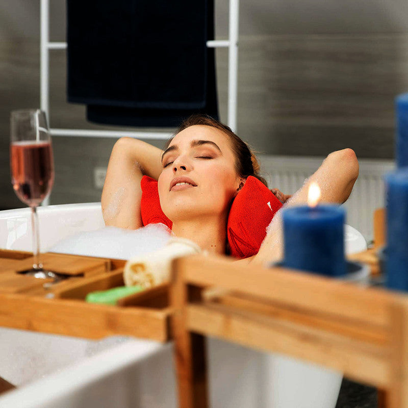 Badewannentablett BADEWANNENABLAGE aus Bambus Holz mit Buchstütze