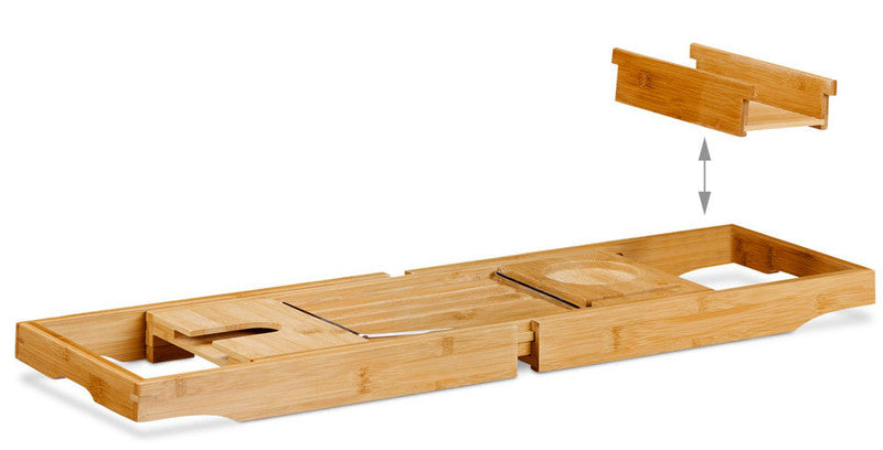 Badewannentablett BADEWANNENABLAGE aus Bambus Holz mit Buchstütze