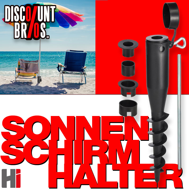 Bodenhülse für Sonnenschirm SONNENSCHIRMHALTER Halter SCHWARZ Hi