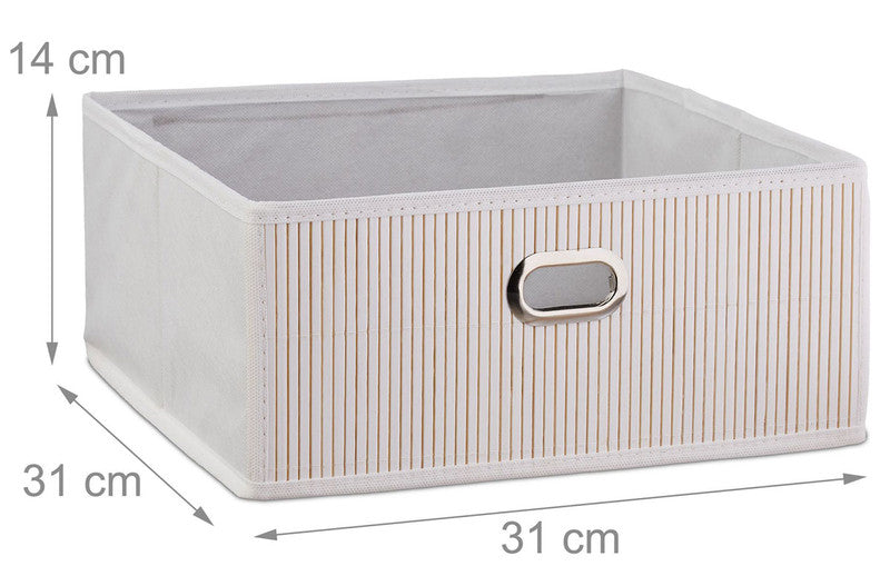 Box Schrankkorb REGALKORB FLACH Aufbewahrungskorb aus Bambus NATUR - BRAUN - GRAU - SCHWARZ oder WEISS
