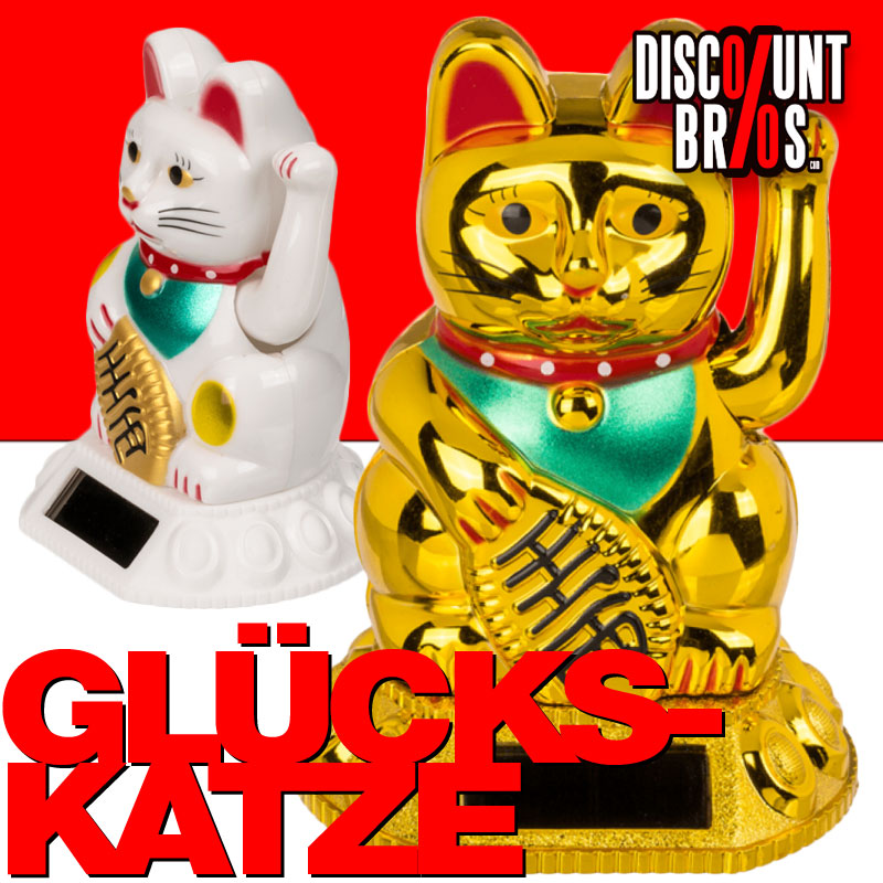 Maneki Neko SOLAR GLÜCKS-KATZE Winkekatze 8cm
