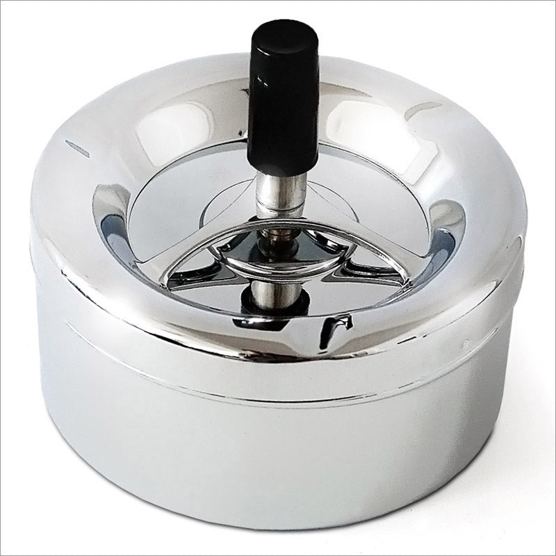 Verchromter DREH-ASCHENBECHER Aschenbecher Drehaschenbecher aus Metall Ø11cm