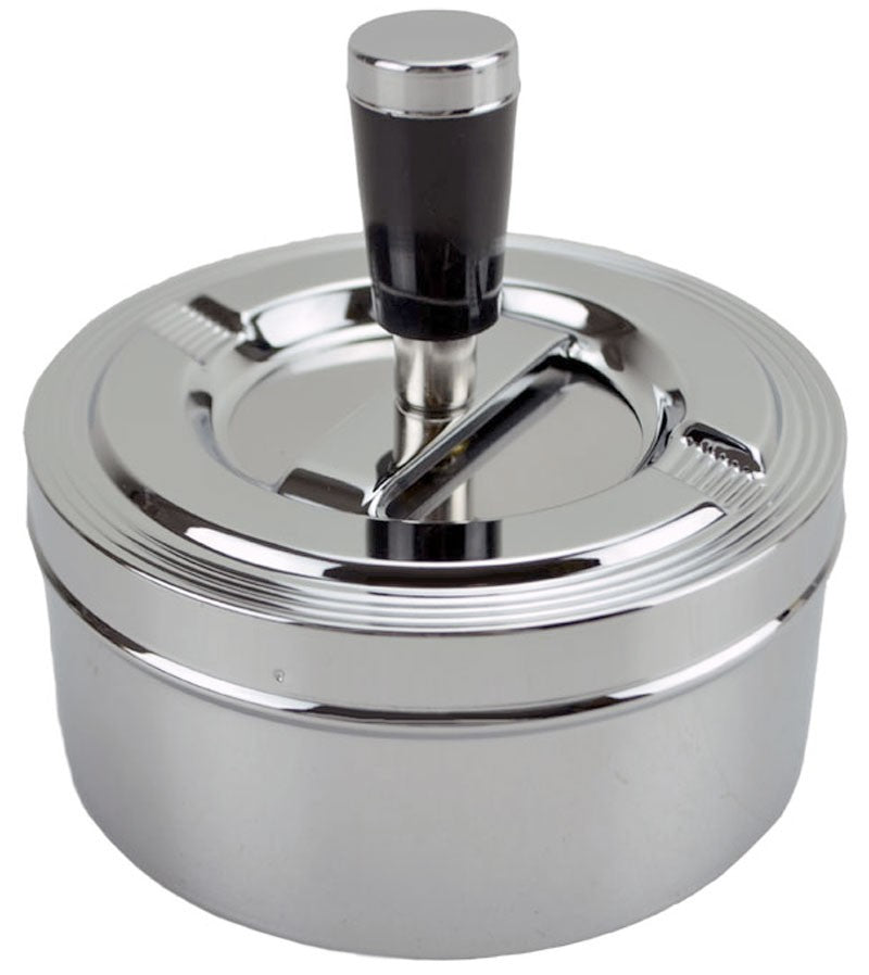 Drehaschenbecher DREH-ASCHENBECHER verchromter Aschenbecher 11cm
