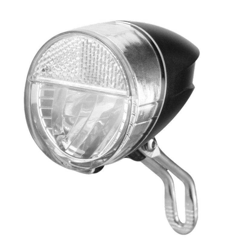 Extrahelles 30 LUX DYNAMO VELOLICHT mit LED Fahrrad Velolampe Scheinwerfer Fahrradscheinwerfer Frontscheinwerfer SCHWARZ CHROM