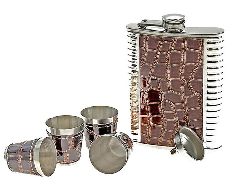 Geschenk-Set FLACHMANN 6-tlg. Chrom KROKODIL