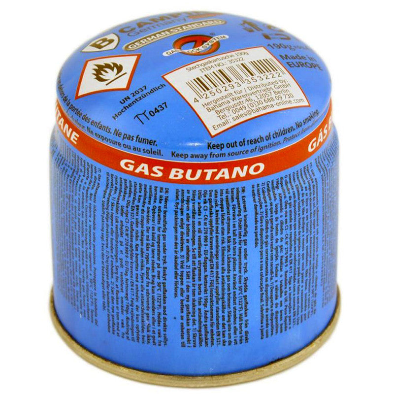 B-CAMPING 190g Butan Stechgaskartusche GASKARTUSCHE Kartusche für Gaskocher und Gasbrenner mit Sicherheitsventil