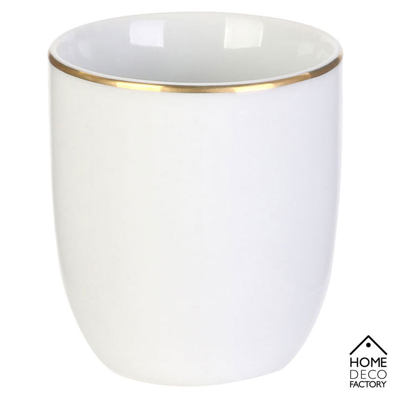 Weisse TASSE mit goldenem Rand Tee-Becher – Espressotasse aus Porzellan 18cl