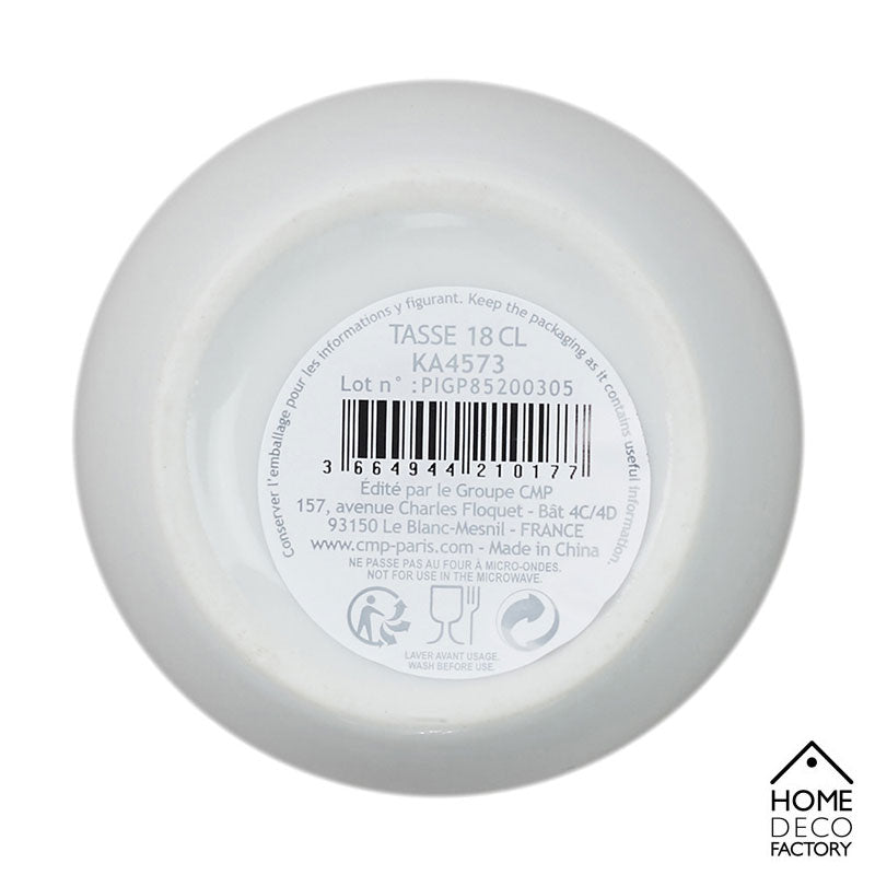 Weisse TASSE mit goldenem Rand Tee-Becher – Espressotasse aus Porzellan 18cl