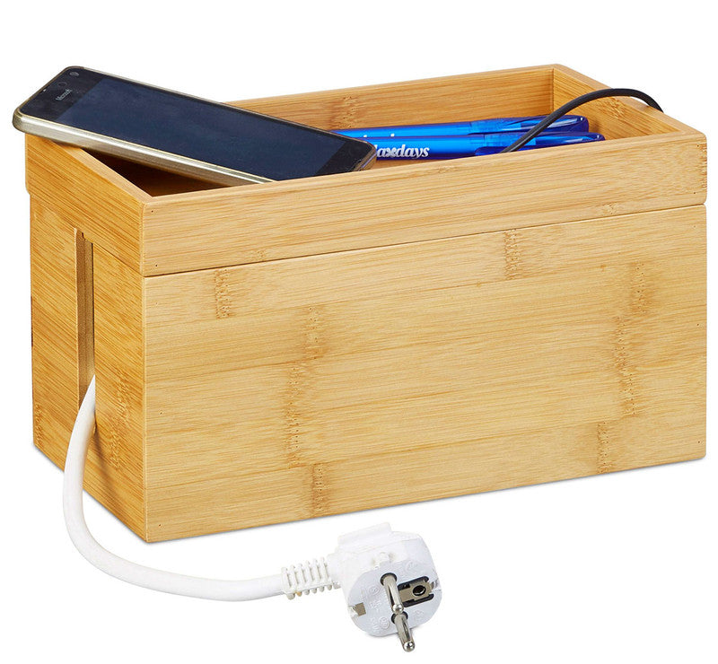 KABELBOX Ladestation Organzier Bambus Holz