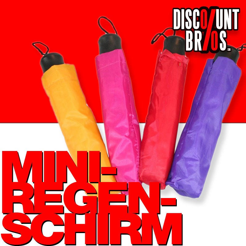 Mini Notfall REGENSCHIRM Taschen-Regenschirm LEUCHTFARBEN