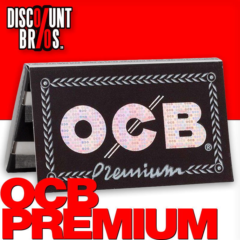 OCB PREMIUM Double Window Papers Black Schwarz Zigarettenpapier 100 Blatt 69×36mm