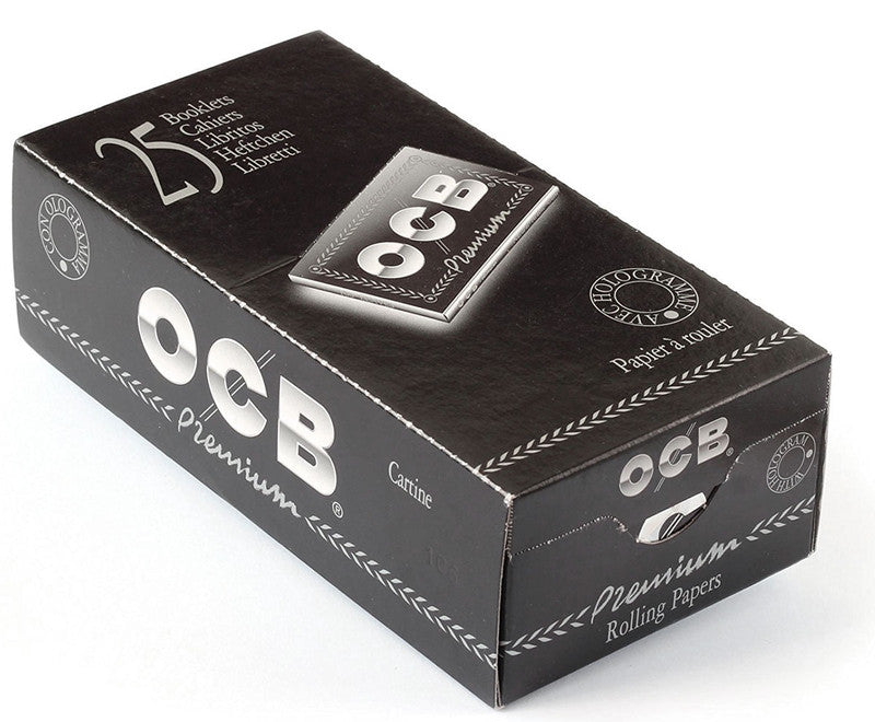 OCB PREMIUM Double Window Papers Black Schwarz Zigarettenpapier 100 Blatt 69×36mm
