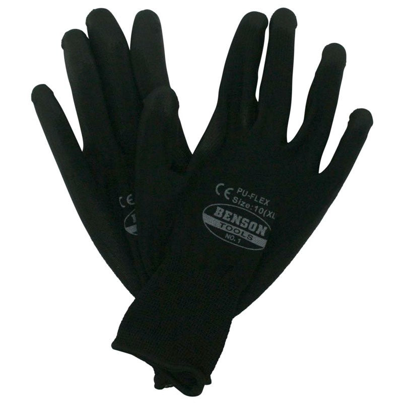 Arbeitshandschuhe PU Flex HANDSCHUHE Riggerhandschuhe SCHWARZ Gr. 10 XL