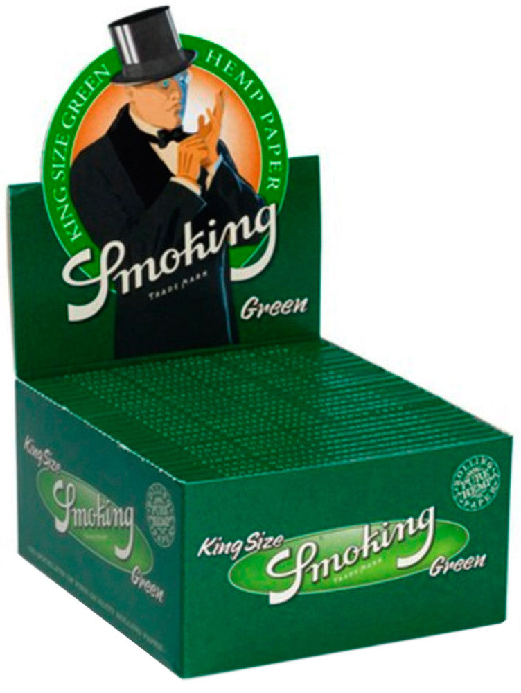 SMOKING GREEN Grün HANF King Size Hemp Papers 33 Blatt Zigarettenpapier 108×44mm
