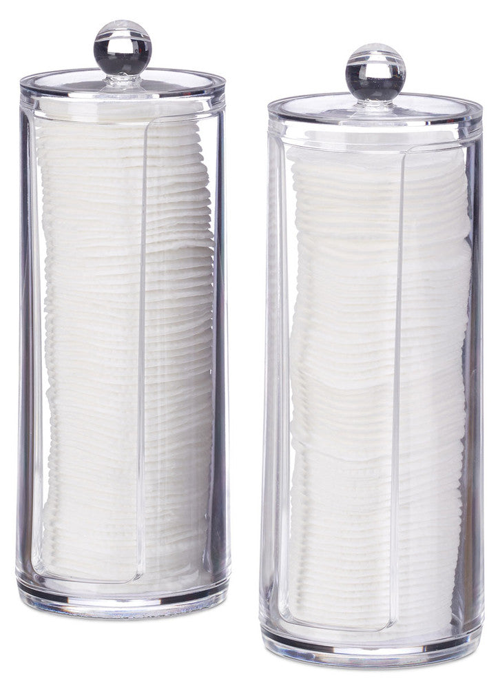 WATTEPAD DISPENSER Box mit Deckel TRANSPARENT 2er Set